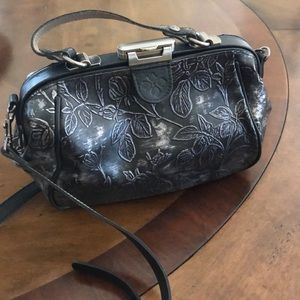 Patricia Nash crossbody. Black, embossed leather